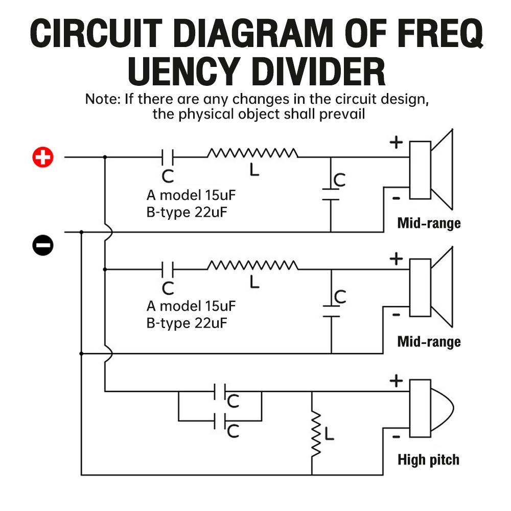 3 Way Audio Speaker Frequency Divider 200W HiFi Crossover 1 Treble 2 Midrange Speaker Frequency Divider Home Loudspeaker Filter