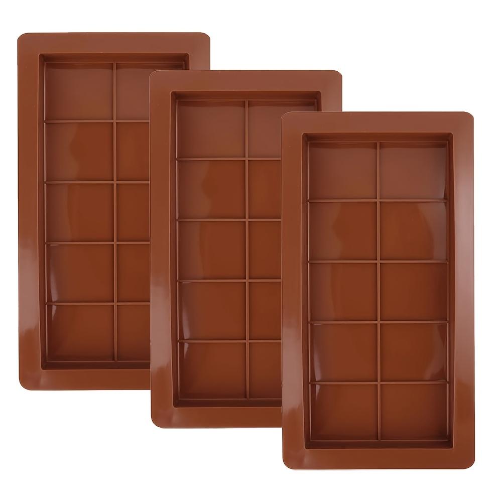 3PCS Chocolate Silicone Mold, Rectangular Baking Tool, Grid Pattern Mold, Silicone Baking Mold.