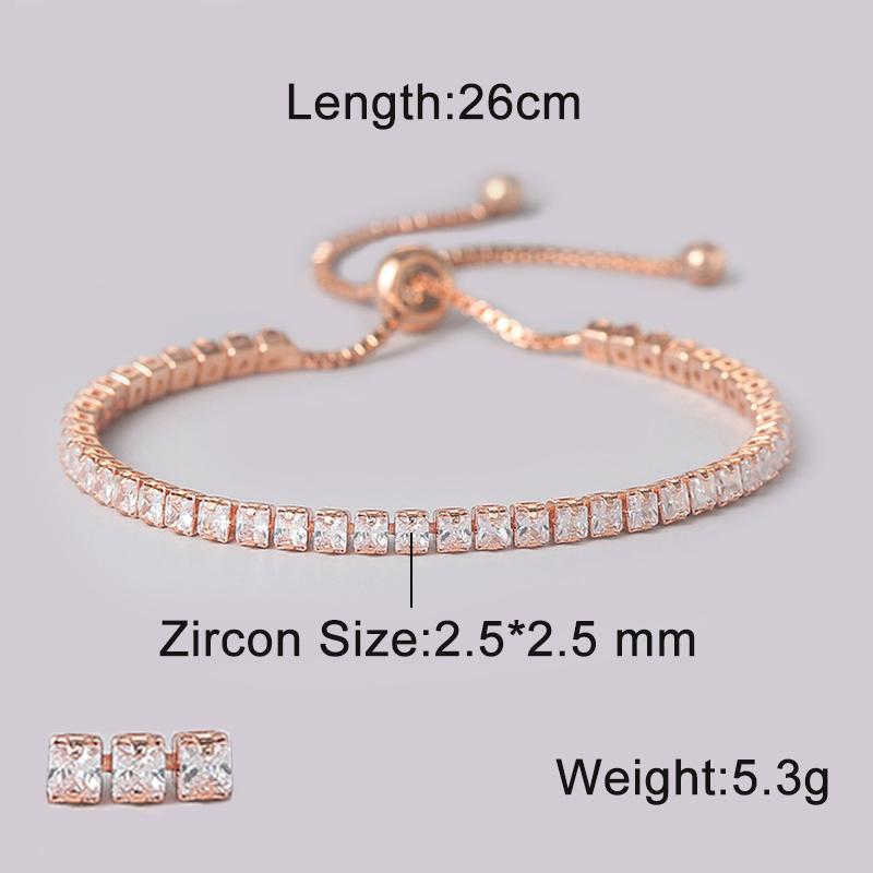Oval Crystal Tennis Bracelets for Women Korean Fashion Gold Color Adjustable Zircon Chain on Hand Bangle Jewelry Friend Gift 207