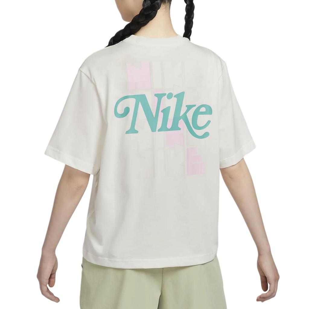 Nike Sportswear Round Neck Cotton Casual Comfortable Versatile Short Sleeve Breathable T-Shirt Women T-Shirt Sail-White HM4581133