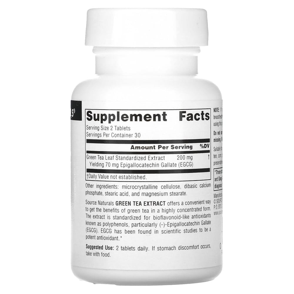 Source Naturals Green Tea Extract 100mg, 60 Tablets