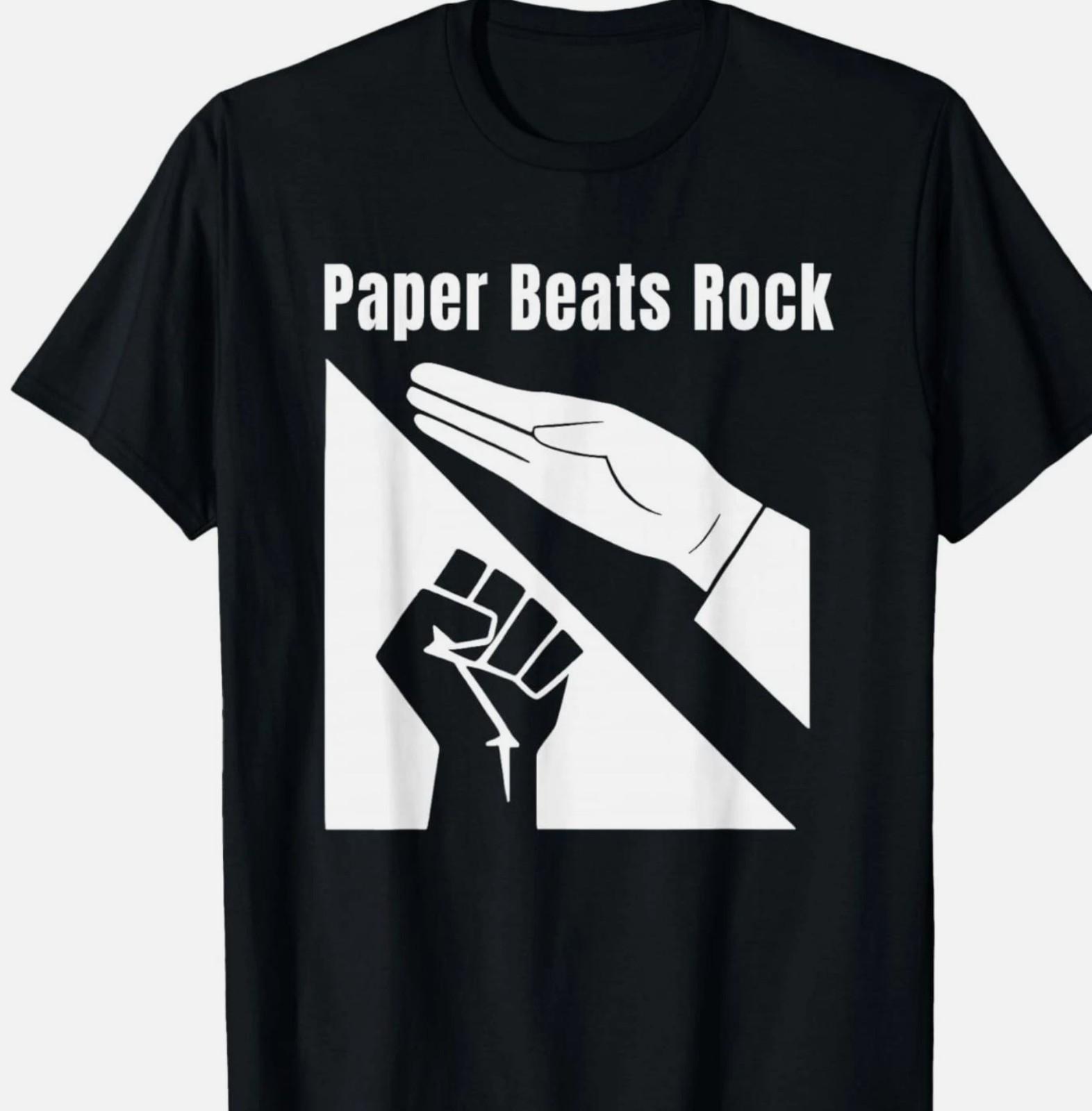 Paper Beats Rock Funny Tee T-Shirt XXXL