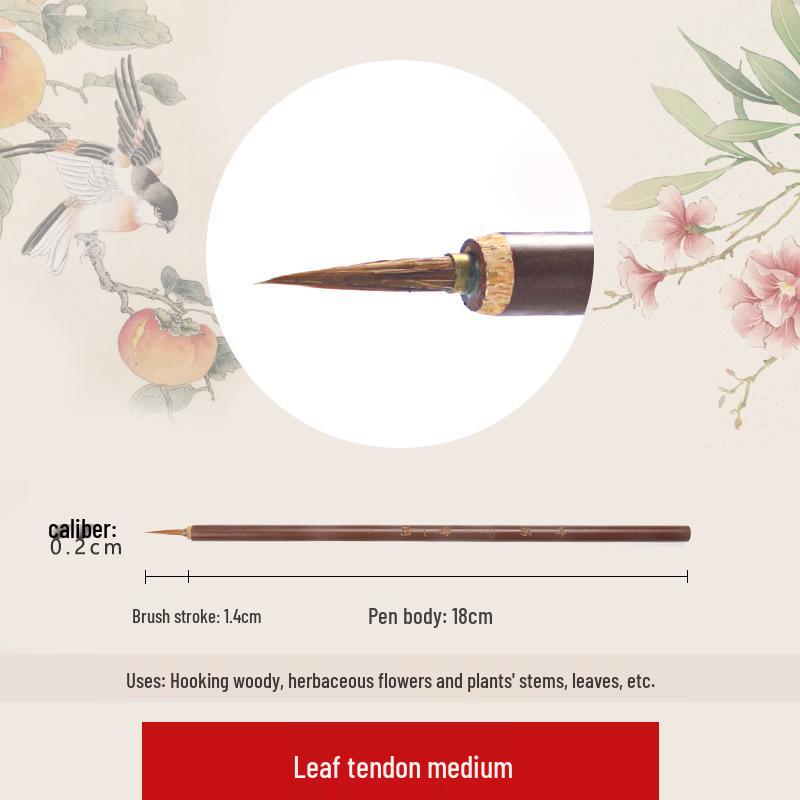 Wolf Hair Gongbi Outline Brush Set for Chinese Painting and Calligraphy - Flower & Bird Detailing Pen