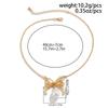 Bownecklace Bow Pearl Necklace Niche Metal Design Ribbon Necklace