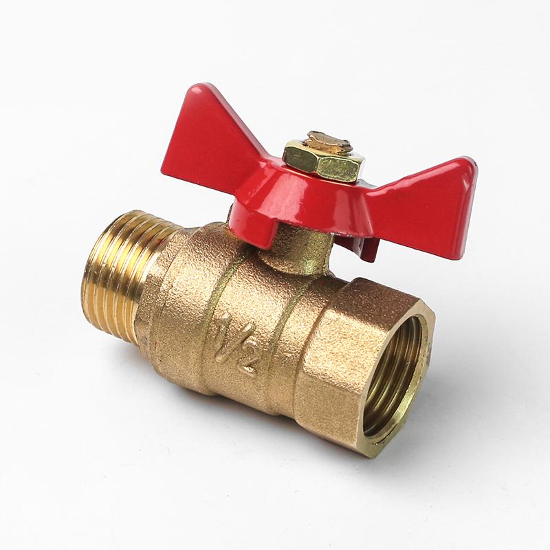 1 Piece Air Compressor Water Gas Oil Shut Off Valve Butterfly Stem Brass Ball Valve 1/4" 3/8" 1/2" Bsp Threaded Male To Female