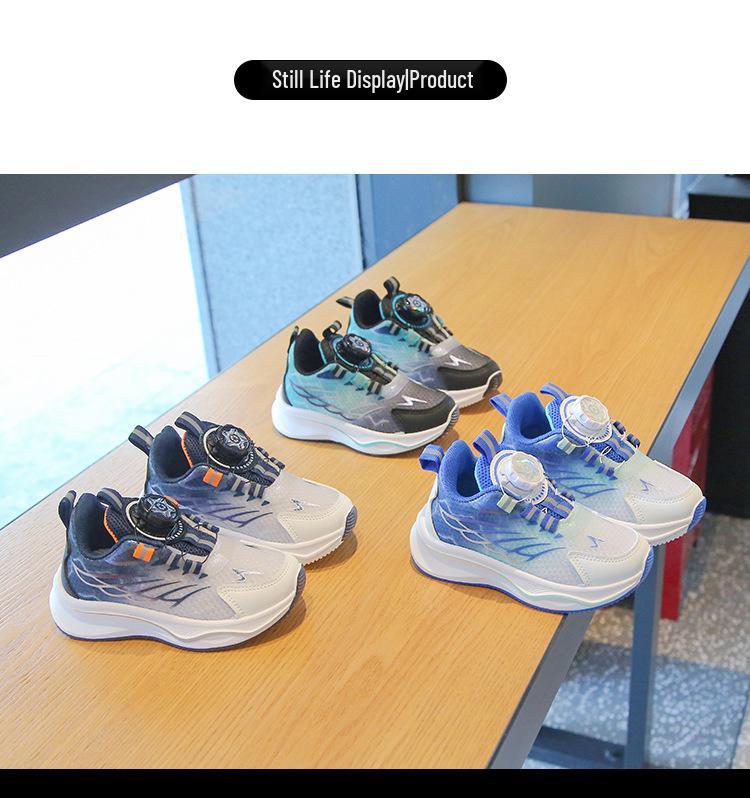 2026 Kids' Sports Shoes: Boys' Casual Button Sneakers & Girls' Soft Sole Running Mesh Shoes for Spring & Autumn
