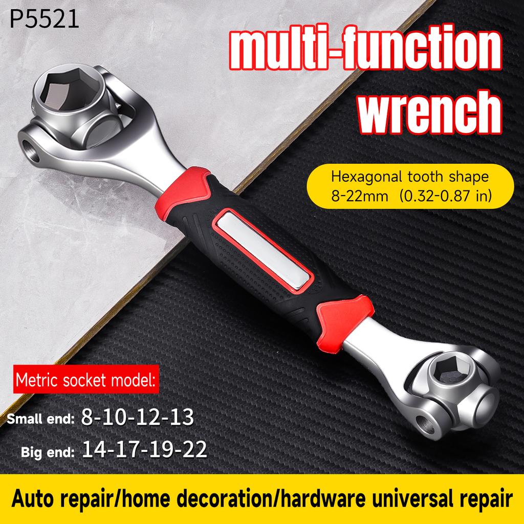 Universal Wrench 52 In 1 Socket Wrench Tool with Multifunction 360 Degree Rotating Head, Tool Kit for Home and Car Repair
