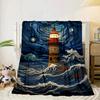 Lighthouse In Stormy Sea Blanket Flannel Blanket Throw Blanket Sofa Cover Blanket Soft Premium Blanket Picnic Blanket Tv Blanket Gifts