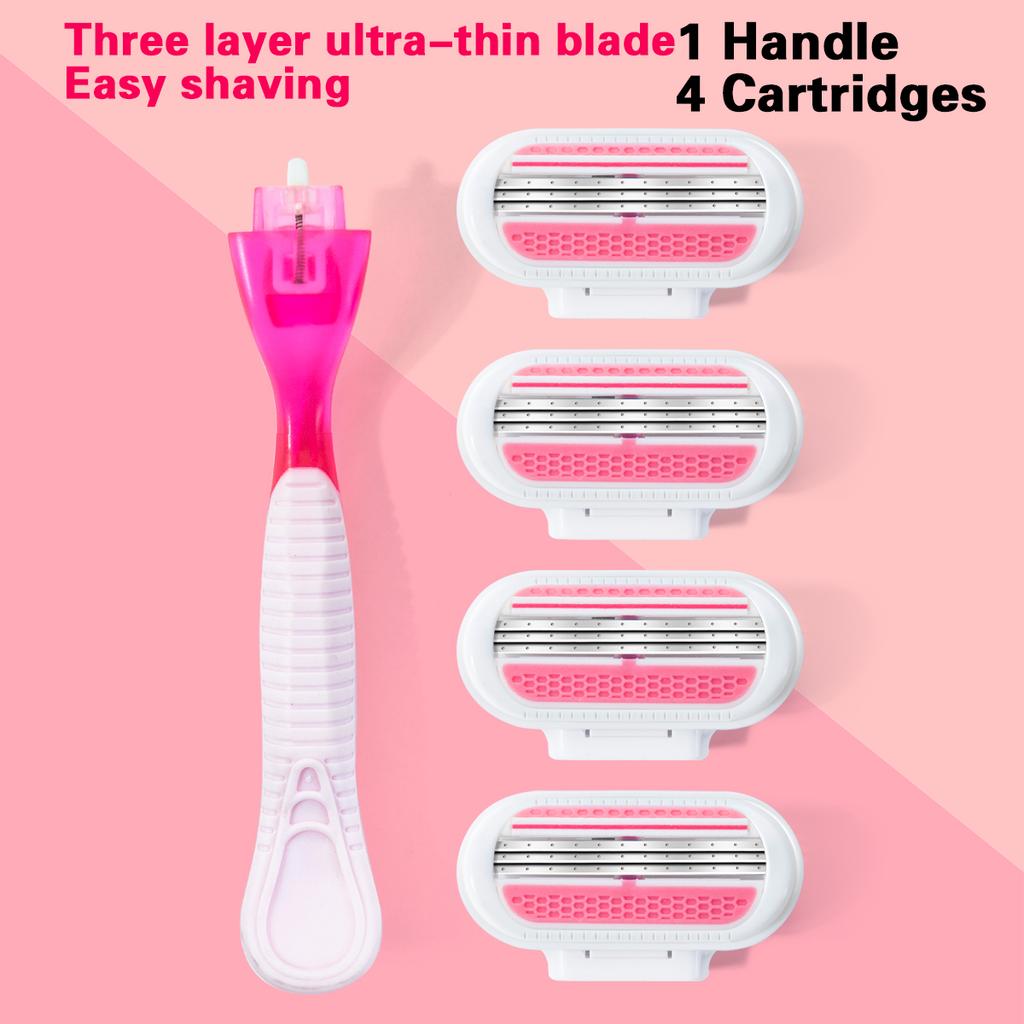 High Quality Safety Razor Blade Women Beauty Bikini Hair Removal Shaving Set Female Venus Shaver Replacement Heads