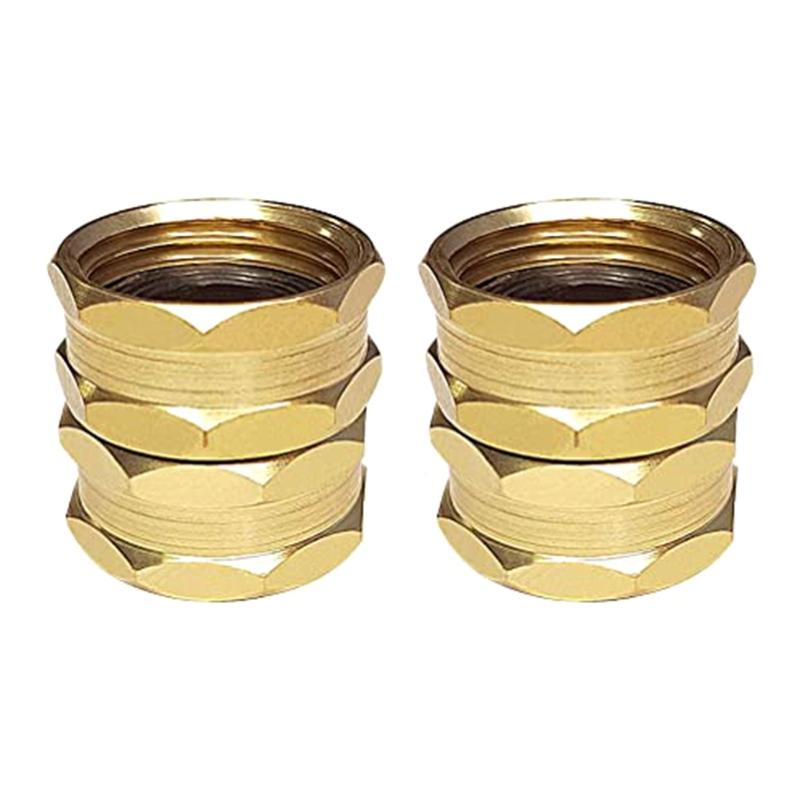 3/4inch Solid Brass Garden Hose Nozzle Connectors Two-way Female Female Connectors Solid Brass Garden Hose