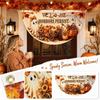 2 Pack Halloween Half Circle Pumpkin Fan Shaped Flags with Clips for Outdoor Garden Decor