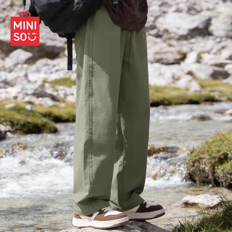 

MINISO Men s Simple Loose Straight-Leg Casual Pants M