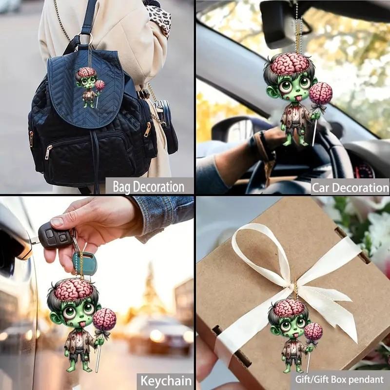 Acrylic Cartoon Adorable Car Rearview Mirror Accessory Colorful Interior Decor Hanging