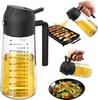 16oz/470ml Glass Olive Oil Sprayer for Cooking - 2 In 1 Olive Oil Dispenser for Kitchen Gadgets, Air Fryer, Salad, and BBQ