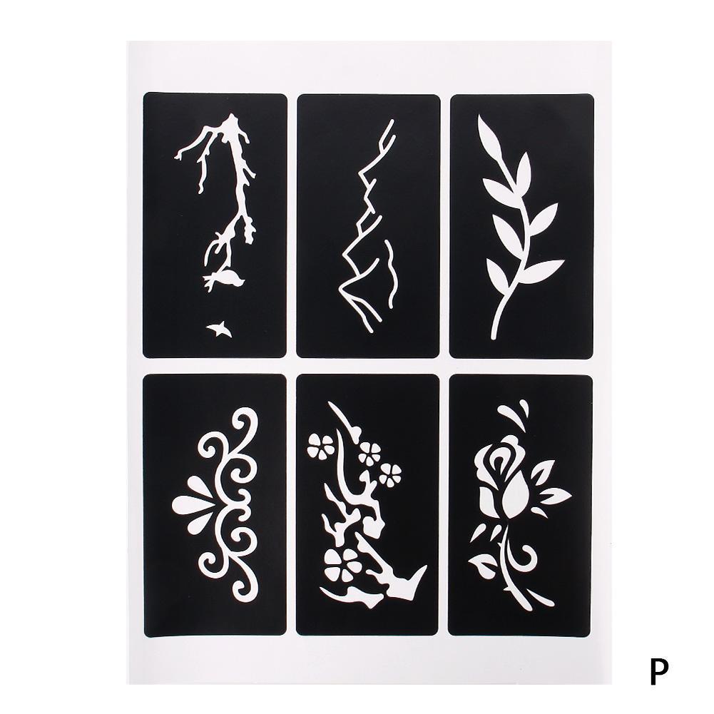 1 Sheet 6 Maps Body Art Paint Stencil Temporary Henna Tattoo Stencil Gifts Templates Decal DIY Flower Painting