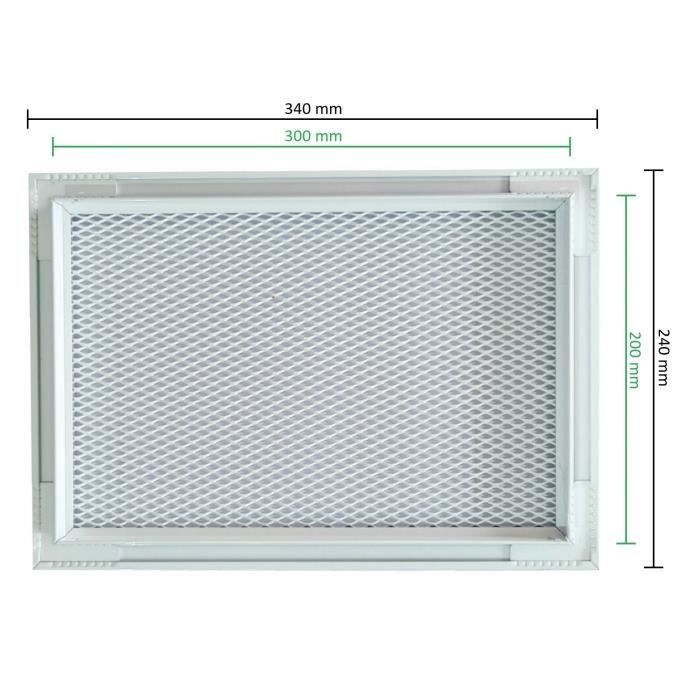 Grille De Ventilation - DEMLOU - Évent d'Aération - Aluminium - Blanc RAL9016 - Mural