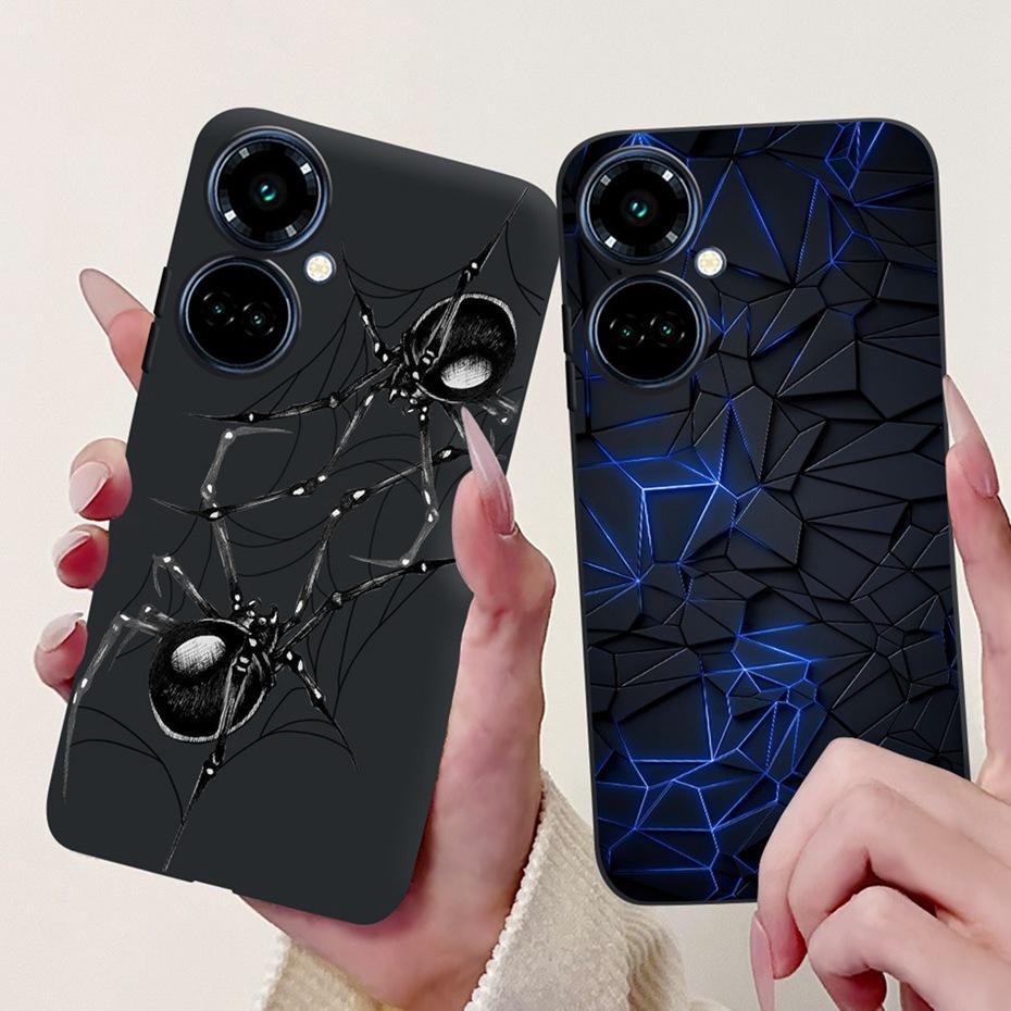 New Design Phone Case For Tecno Camon 19 Pro 5G 4G Camon19 Black Silicone Soft Cover For Tecno Camon 19 19Pro 4G Cases Bumpers