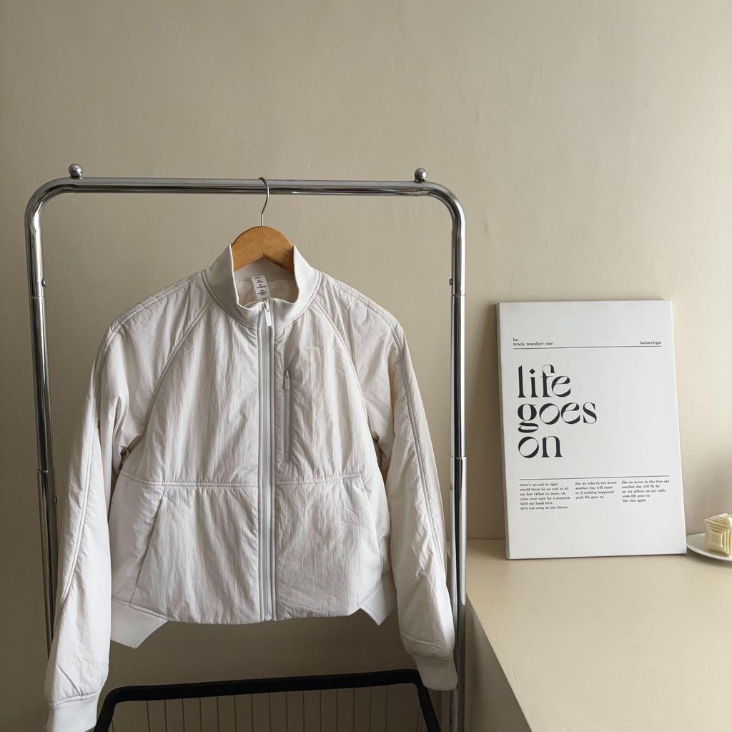 Lulu Women's Cotton-Padded Zip Cardigan with Stand-Up Collar