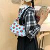 1Pcs Cute Flower Bow Print Canvas Shoulder Bags New Korean Girl Handbags Outdoor Travel Women Keys Phone Messenger Bag