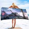 Beach Towel Oversized,Thick Sand Free Microfiber Beach Towel Tank Print, Super Absorbent Quick Dry Swim Beach Towels for Men,Boy