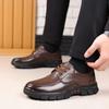 Spring new men's business casual leather shoes soft sole soft surface light men's leather shoes lace up round head men's shoes
