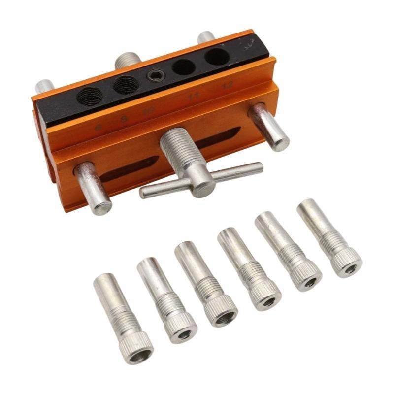 Centering Doweling Jig Drill Jig For Straight Holes Biscuit Joiner Set With 6 Drill Guide Bushings Adjustable