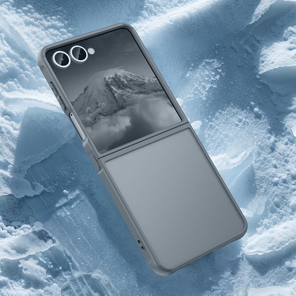 For Samsung Galaxy Z Flip7 5G Case Drop Proof Airbags Frosted Translucent PC+TPU Phone Back Cover