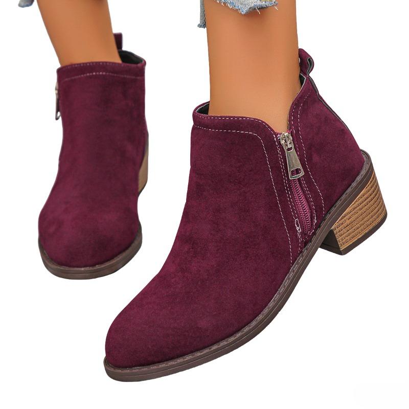 Fashion Mid Heels Women Ankle Boots 2025 Autumn Classical Shoes for Woman Fashion Chunky New Trends Shoes Snow Chelsea Boots De Mujer
