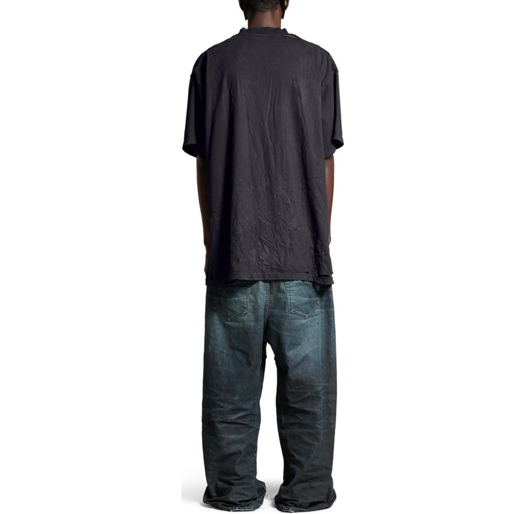 Balenciaga Men's Planet Earth T-shirt Oversized Black 787349TRVC91055