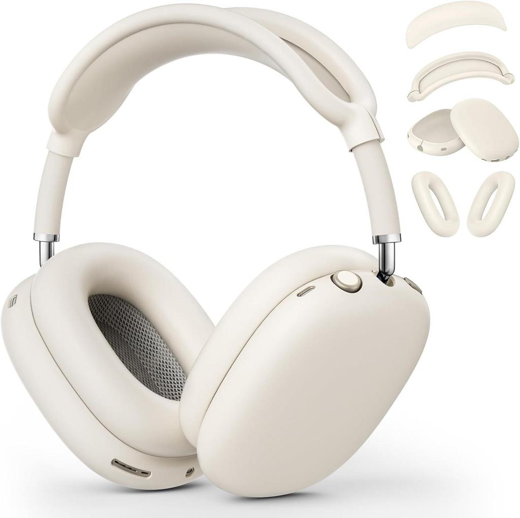 Solid Color Silicone Protective Case for AirPods Max - Over-Ear Soft Shell Cover