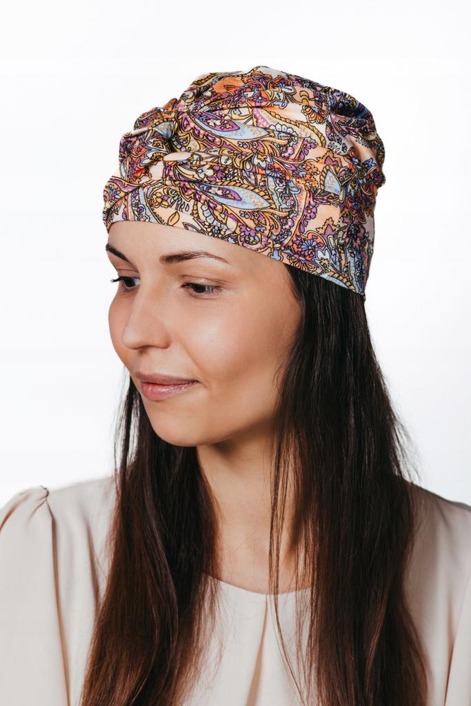 Przeplatany Turban Damski Sara 452 Wiosenna Czapka Delikatna Z Bambusa