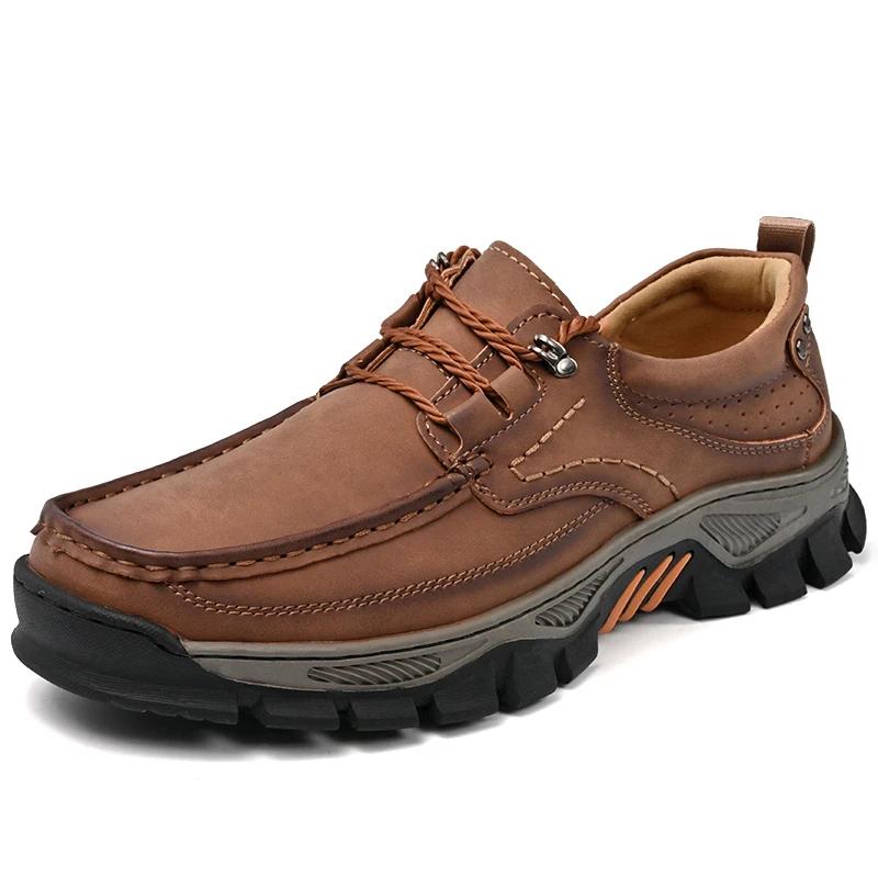 

Fashion New Arrival Mens Casual Shoes Handmade Leather Loafers Comfortable Men s Hiking Shoes Quality Moccasins Male Walking Sneakers 50