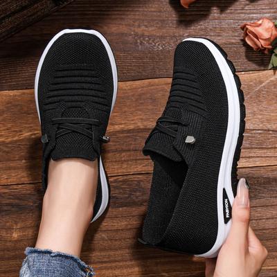Schuhe Damenschuhe neue Freizeitschuhe fliegendes Gewebe atmungsaktiv Mutterschuhe leichter Mund leichtgewichtige Einzelschuhe Netzschuhe