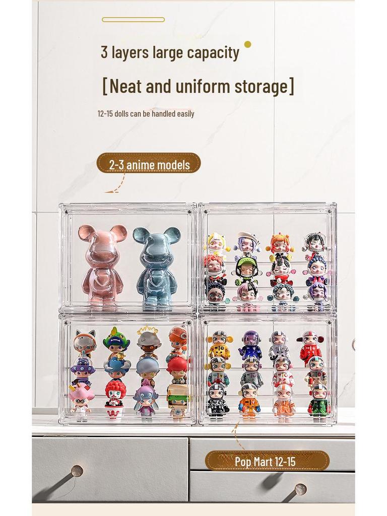 Transparente Ausstellungs- und Aufbewahrungsbox für Pop Mart, Lego-Figuren, Ornamente, Puppen und Spielzeug