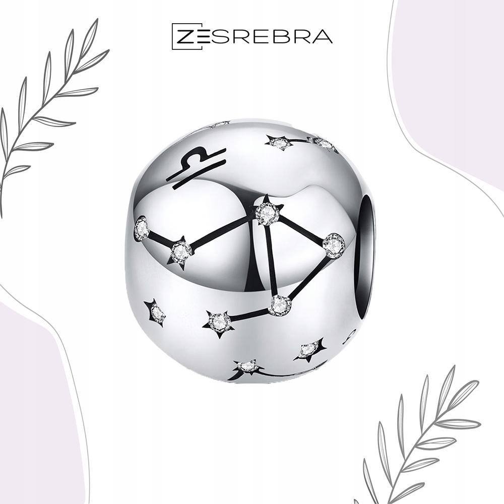 Libra Zodiac Sign Charms Round Bead Charms Pr 925 S925