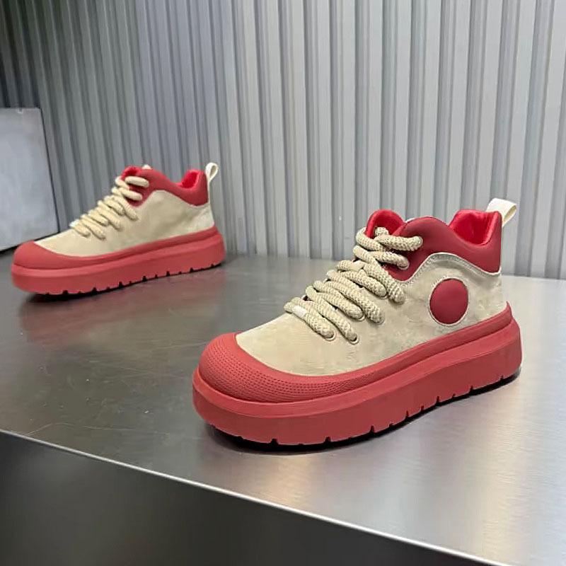 Autumn and winter new leather high-top casual shoes single-lining shoes thick-soled heightening Martin short boots