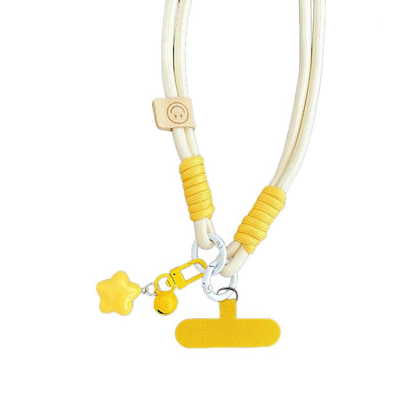 Wind Star Bell Clip Pendant Mobile Phone Lanyard Oblique Span Chain Neck Strap Rope Long Braided Rope
