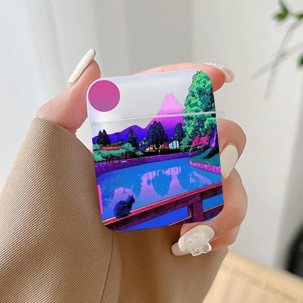 Japanese Anime Landscape Earphone Case for Airpods 4th 3rd Pro 3 2 Shockproof Cover for Airpod 2 3 1 Protective Accessorie Shell