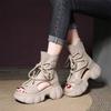 Fashion 2024 New High Quality Women Sandals Handmade Retro Wedges Heel Sandals Ladies Summer Back Zipper Platform Roman Cool Boots