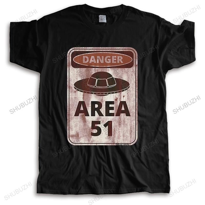 

Danger Area 51 Aliens Funny Mens Cotton T-shirts UFO Spaceship Space Gift Top T Shits Printing Short Sleeve Casual O-Neck 5XL різнокольоровий