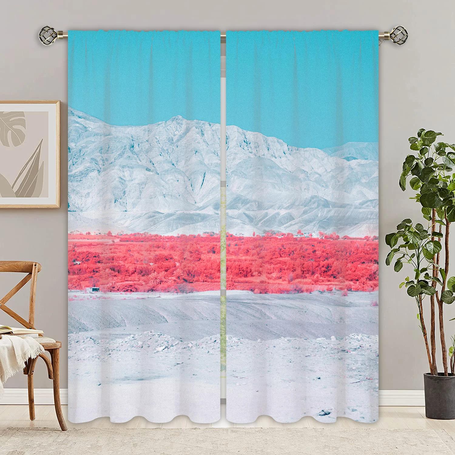 

Шторы Green Forest, натуральный пейзаж, озеро, декор, люверсы, шторы для спальни, гостиной, столовой, 3D-узор, домашние шторы, 2 панели W50xH130(CM)x2pcs&Grommet Top