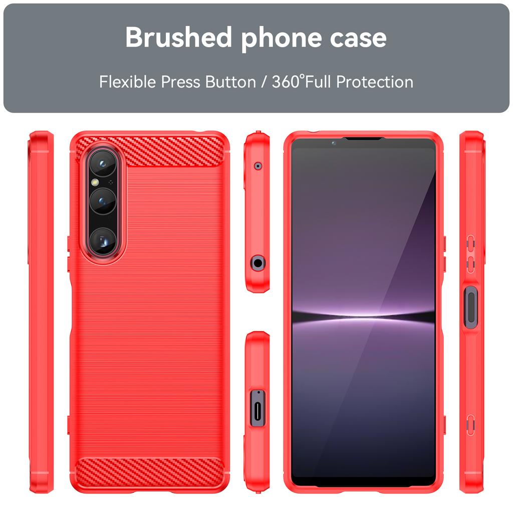 Custodia Flessibile di Lusso in TPU Per Sony Xperia 10 VI 1 V 5 IV III Copertura Protettiva Texture Fibra di Carbonio Guscio Protettivo Fundas Hülle