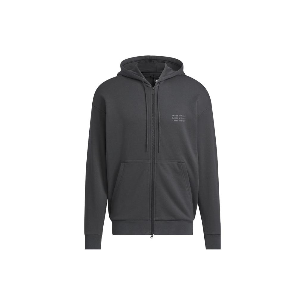 Adidas Sportswear Letter Print Hooded Jacket Men Jacket Carbon-Black IS7426