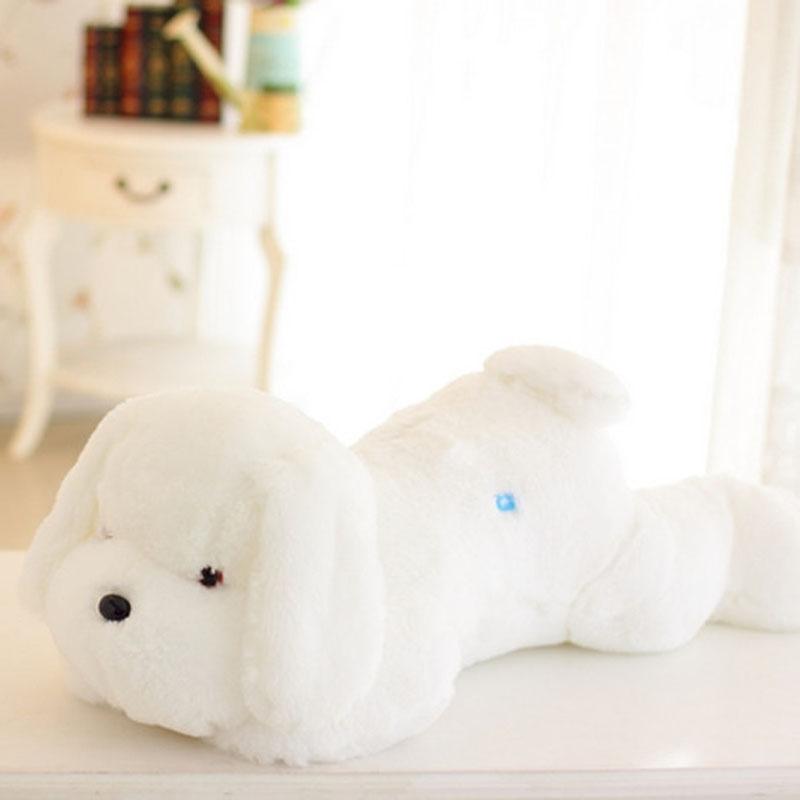 Kawaii Yaratıcı Gece Lambası LED Sevimli Köpek Peluş Oyuncak ve Peluş Oyuncaklar Bebek Çocuklar Çocuk Arkadaş İçin En İyi Doğum Günü Noel Hediyesi