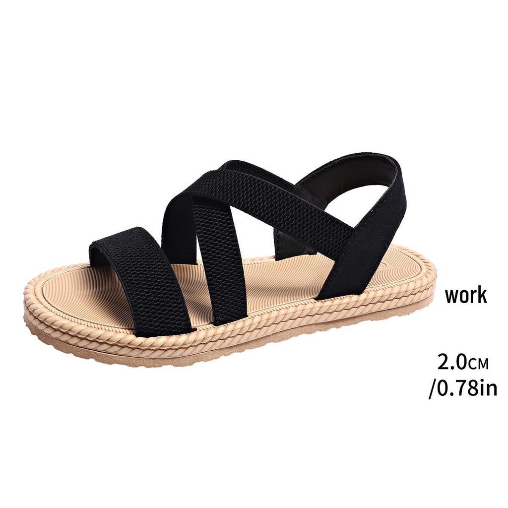Women's Plus Size Roman Style Sandals - Summer 2025 Fashion with Imitation Hemp Rope Sole