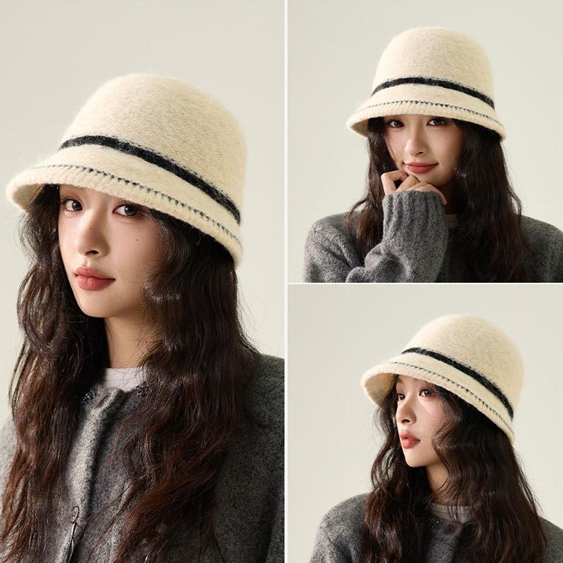 Autumn Winter Knitted Fisherman Hat Women's Bucket Hat