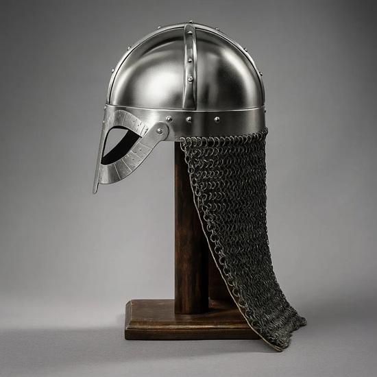 Wikinger Norman Helm mit Ständer Handgefertigte Mittelalterliche Rüstungsreplik für LARP, Cosplay, Renaissance-Markt Sammler Nordischer Kriegerhelm