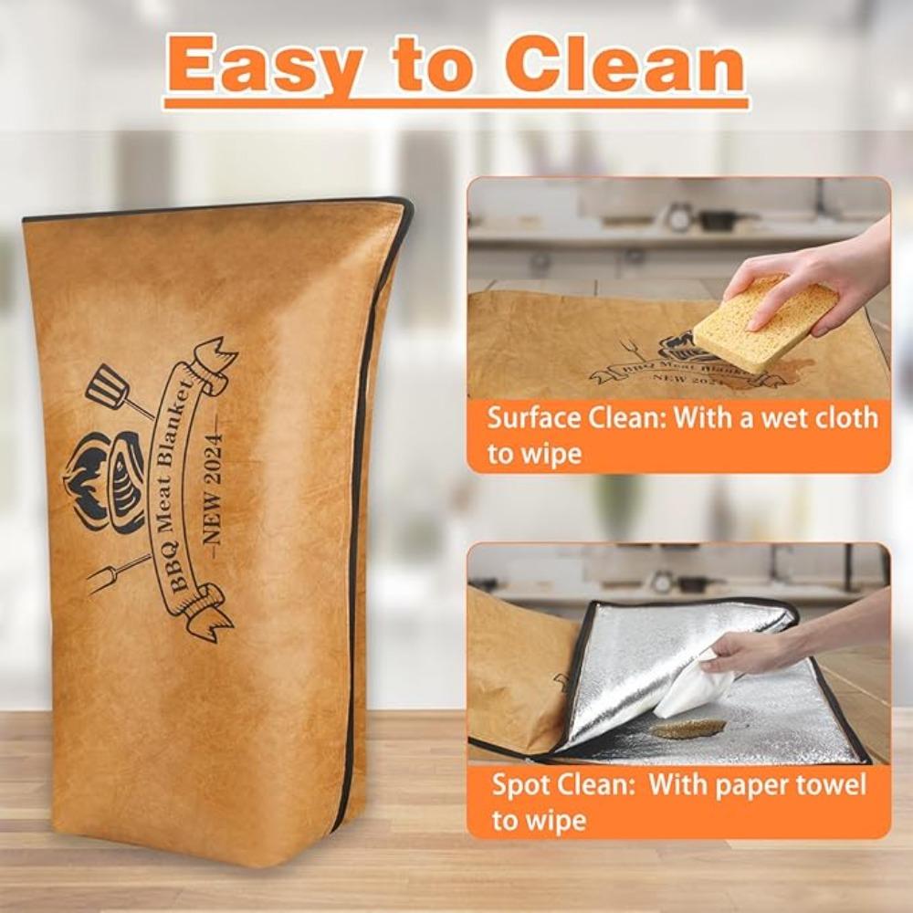 Foldable Barbecue Pouch Aluminum Foil Insulated Cooler Bag BBQ Resting Meat Blanket  Outdoor