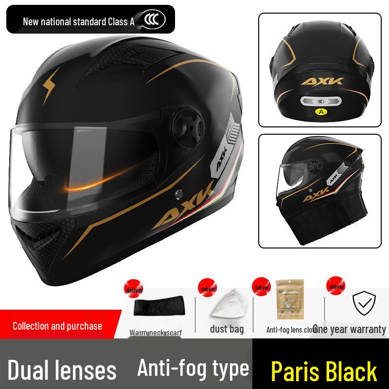 Certified Electric Motorcycle Helmet - Unisex Full Face, All-Season, Winter Warm, Safety Helmet