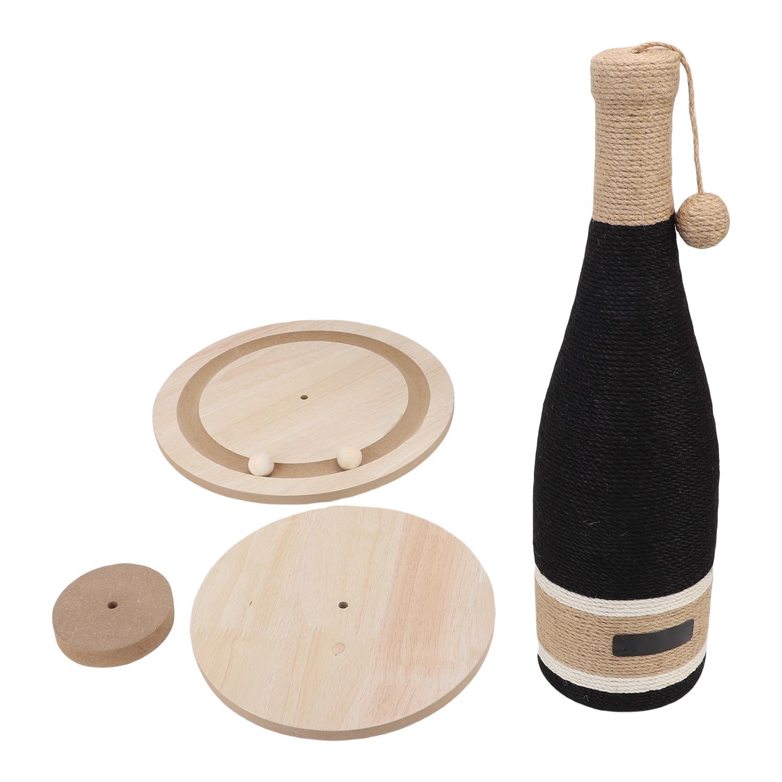 Bottle Scratching Post Cat Toy Interactive Vertical Cat Scratcher Post with Hanging Ball for Entertainment